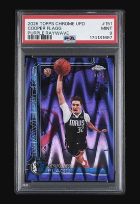 2025-26 Topps Chrome Update -Cooper Flagg #151 Purple Raywave  /75 - PSA MINT 9