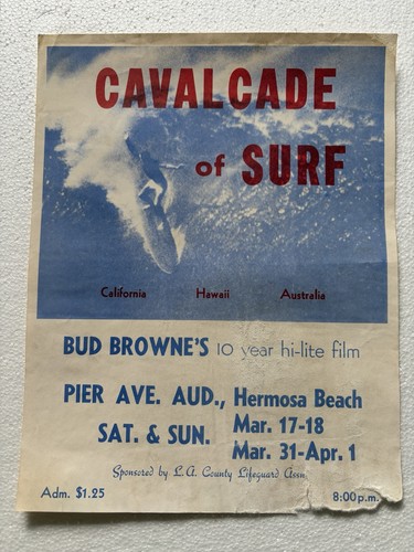 Vintage Surf Movie Poster 1962 Cavalcade Of Surf