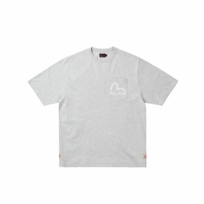トップス PALACE EVISU HEAVY WASH T-SHIRT GREYMARL PALACE EVISU HEAVY WASH T-SHIRT GREY MARL TRI FERG SAKURA SIZE