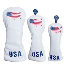 USA Golf Club Covers Set,Driver Headcover Hybrid Headcover and Fairway Wood H...