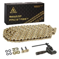 520 Motorcycle Chain 110 Links O-Ring with Connecting Master Link and Chain B...