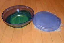 Tupperware Sheerly Elegant Serveware Large Bowl 3.4 Qt. Purple Blue Green NEW