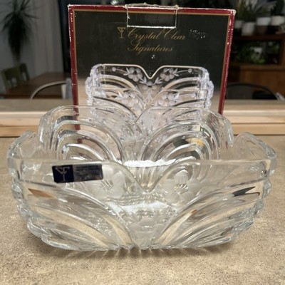 Crystal Clear Signatures Windsor 8.5  Bowl 24% Lead Crystal Poland Vtg +box