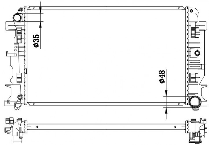 Radiateur d'eau premium en aluminium pour Mercedes Sprinter B906 2006