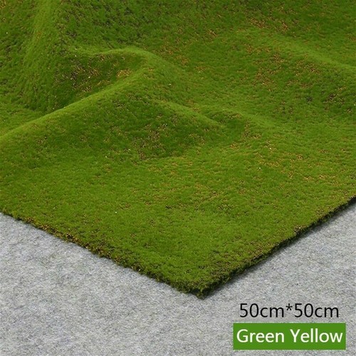 50 x 50cm Faux Grass Landscape Turf Mat DIY Moss Green Scenery Layout ...