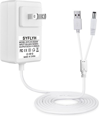 for Ingenuity Baby Swing Power Cord, 2 in 1 Adapter White 