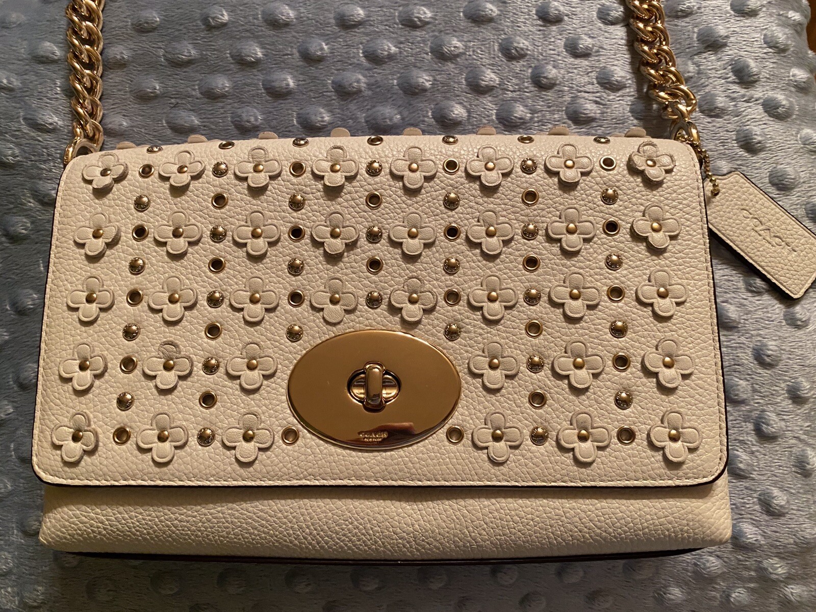 Original Coach Off White Leather Crossbody Gem