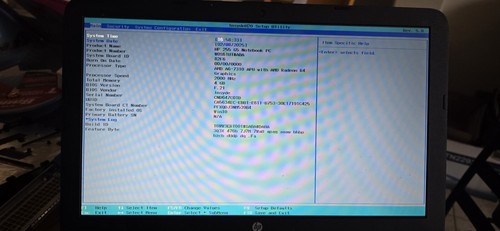 hp 255 G5 notebook pc - BOOTS TO BIOS NO HDD 4GB RAM - Picture 2 of 3