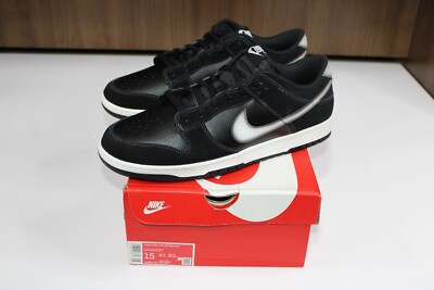 Nike Dunk Low Retro NAS  Airbrush Swoosh  Black/White FD6923-001 US Men Size 15