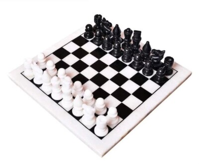12''x12'' Queen's Gambit Handmade Marble Chess Pieces Indoor Adult Chess Game Art