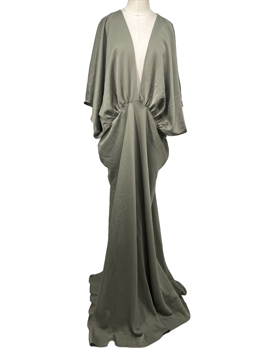 white christmas dresses Yellow V-Neck Flutter Sleeve Maxi Dress – PinkBlush