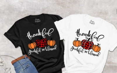 Thankful Grateful And Blessed Shirt, Thankful Pumpkin Shirt, Thanksgiving Shirt,