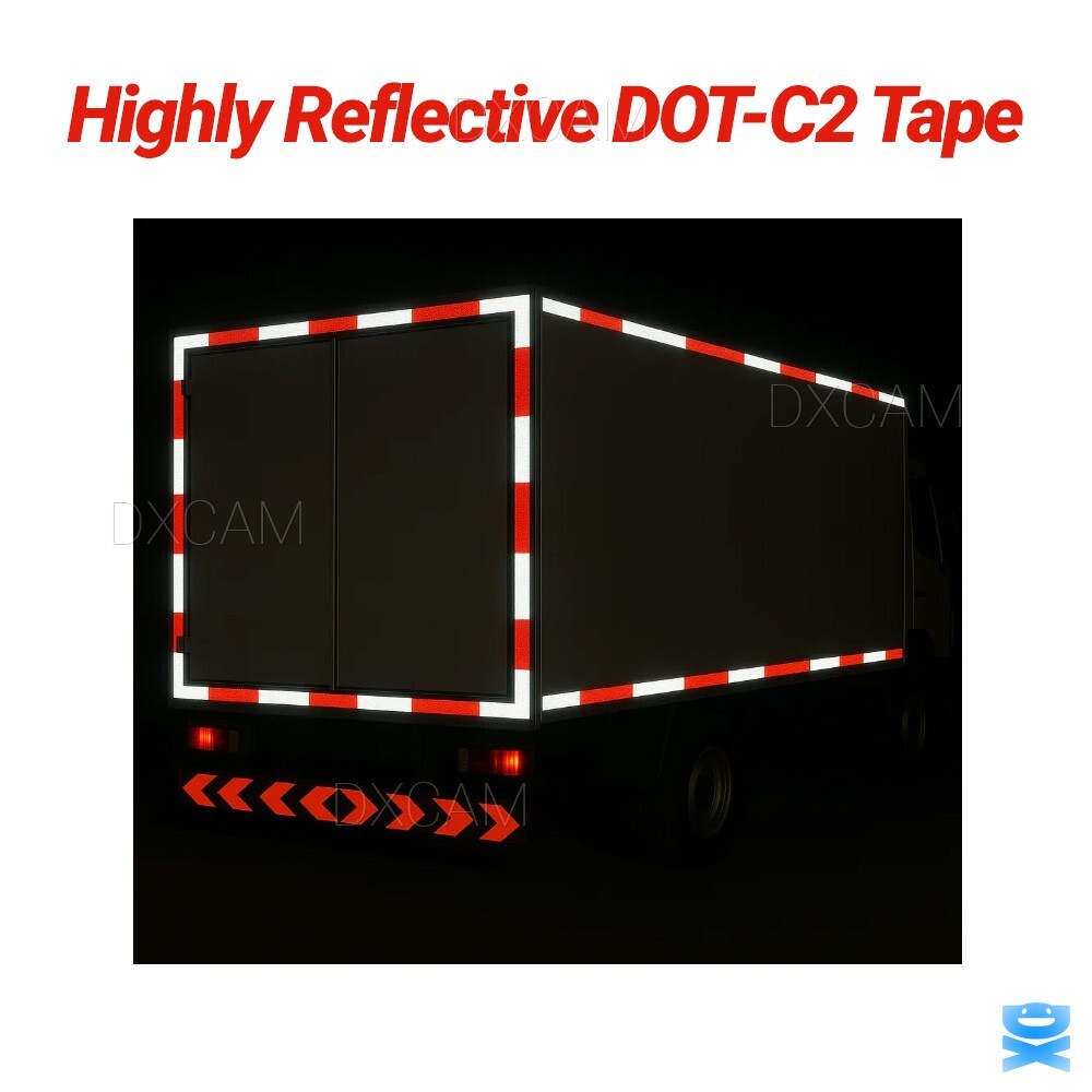2"x150'  DOT-C2 Premium Reflective Red and White Conspicuity Tape Trailer 1 Roll