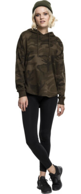 Urban Classics Sweatshirt Damen Oliv Camouflage Hoodie Urban