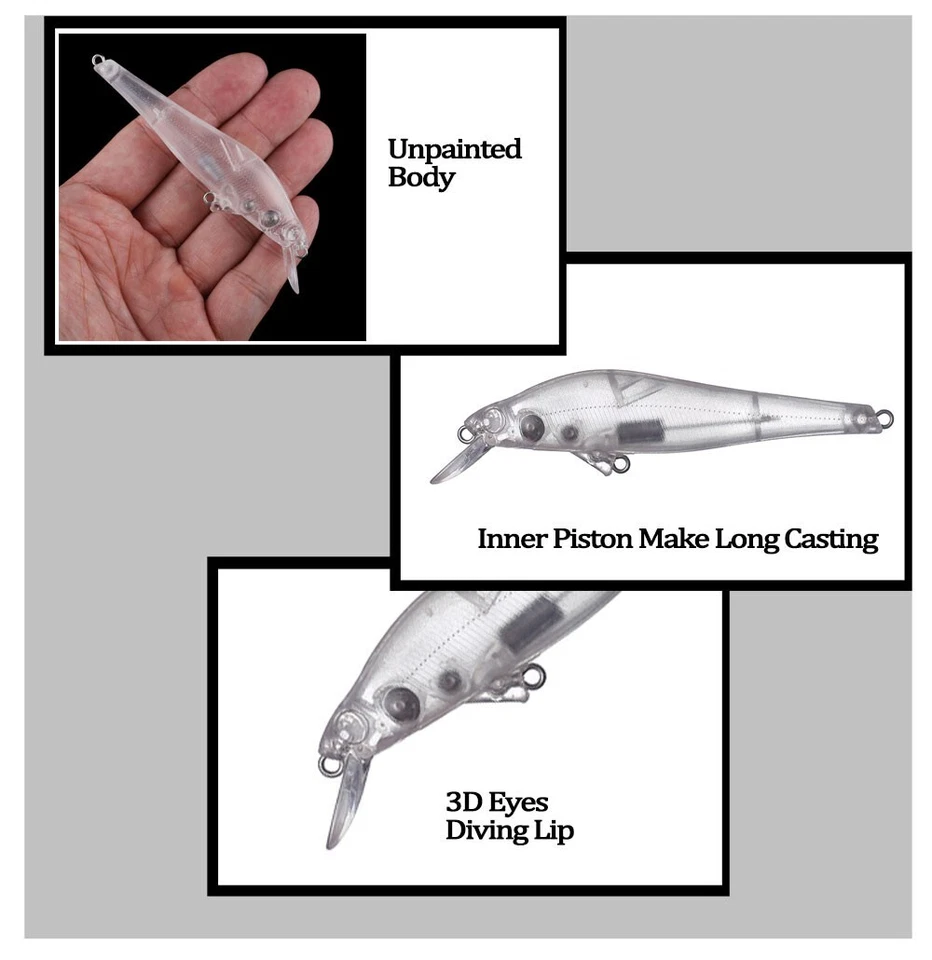 20 PIEZAS 10 CM 9G Flotante Largo Fundido Minnow Hágalo Usted Mismo Cebo Sin Pintar Señuelo de Pesca en Blanco Foto 4 de 4