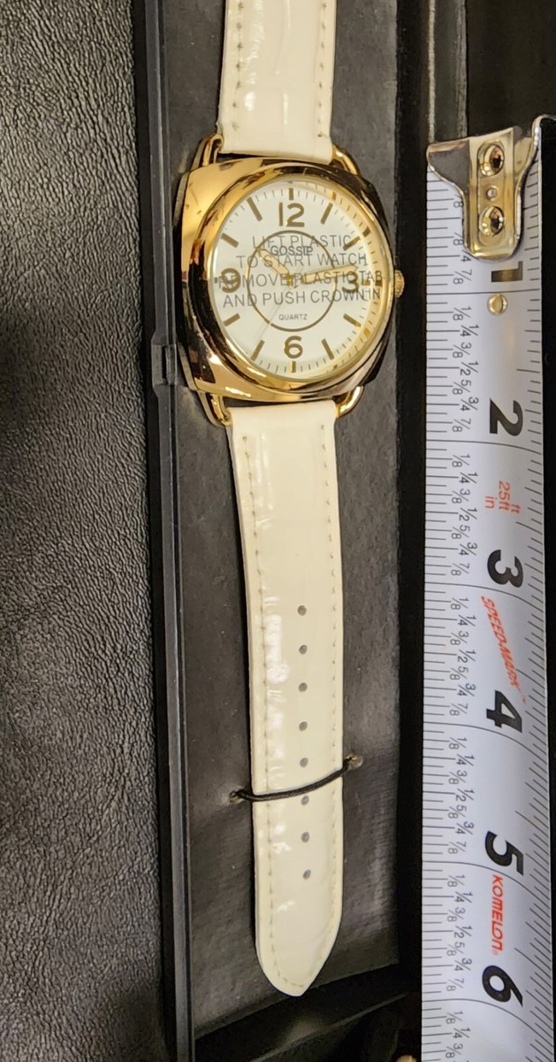 GOSSIP Gold-Tone White Leather Band Ladies Watch In Case | eBay display picture 3