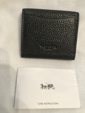 Coach Earbud Carry Case Wallet- Black Pebble Leather, 25472, NWT