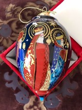 NEW LI BIEN 2020 CHRISTMAS WE THREE KINGS GLASS FINIAL ORNAMENT RED VELVET BOX