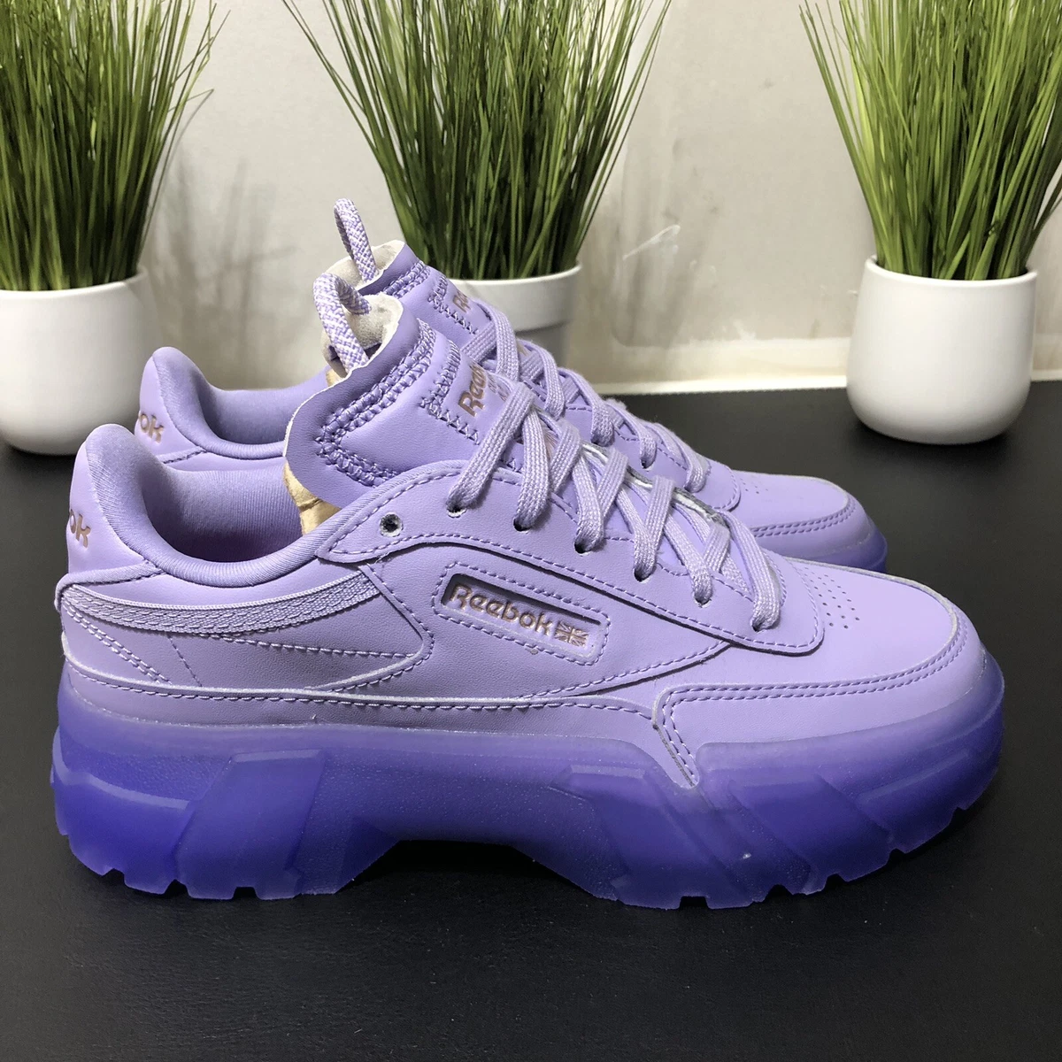 Calma patio de recreo Calma Reebok Club C Cardi B Sneakers Crisp Purple GX5027 Size 4 Women's | eBay