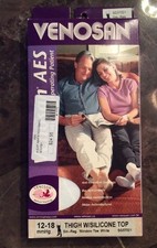 Venosan AES Thigh W/Silicone top Stocking SM-reg Window Toe 12-18 mmHg WHITE