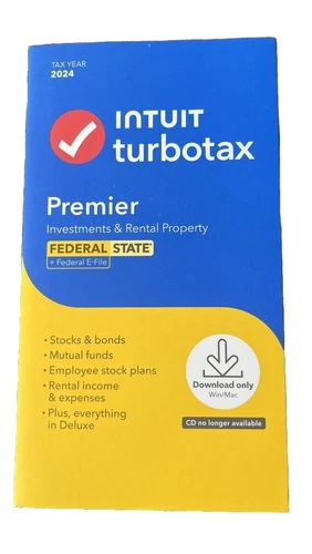 TurboTax Premier 2024 Tax Software Fed & State Tax Win & Mac (SAME DaY CODE)READ