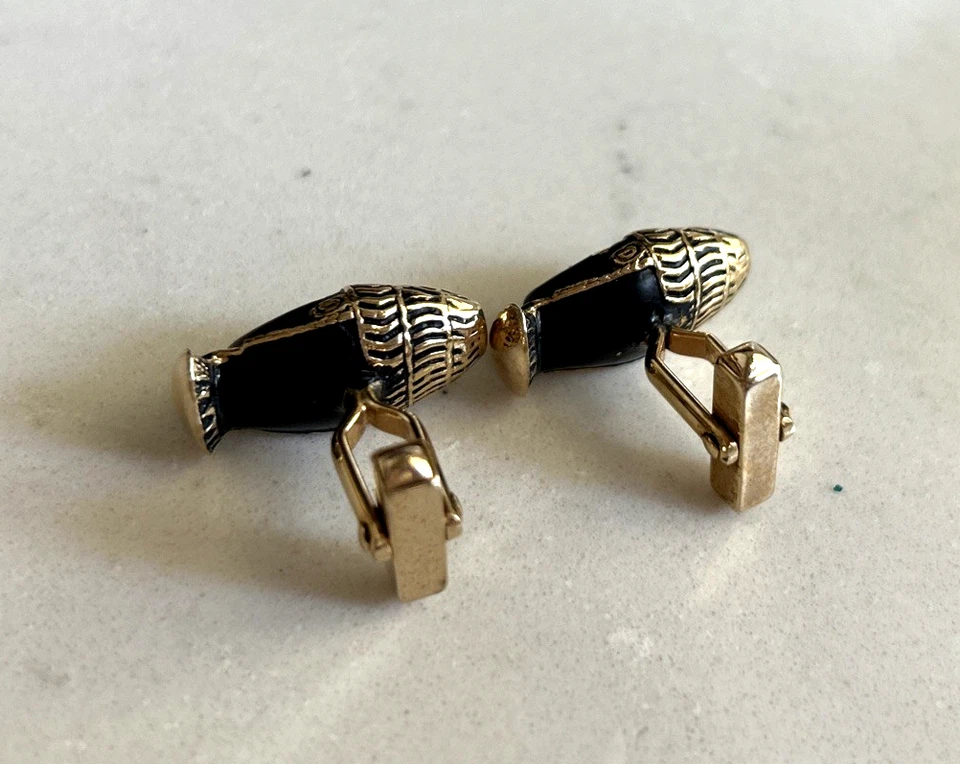 Gemelos Swank de colección esmalte Blackmoor americana tribales figura africana Foto 3 de 4