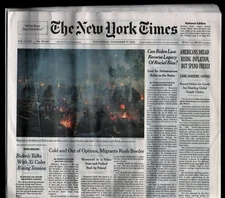 New York Times, Wed Nov 17 2021 Migrants Rush Border Biden Xi Tension 122721WEEM