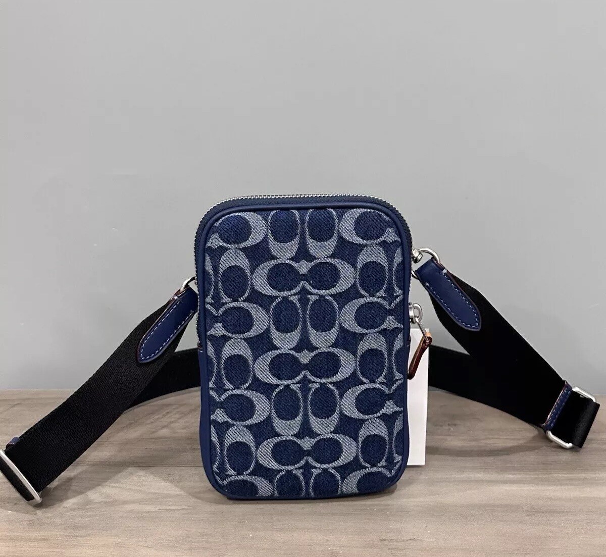 シグネチャー デニム【COACH】エイデン クロスボディ CY889 COACH CY889 Aden Crossbody Bag In Signature Denim & Leather