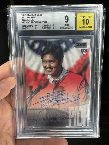 2018 Topps Stadium Club Black Foil Auto /25 Shohei Ohtani BGS 9 Mint 10 Auto