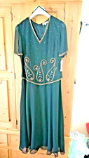 BNWT-LYNDELLA SPL OCCASION LONG DRESS-FLOATING BEADED BODICE-BLACK & COPPER-12.