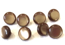 8 GLOSSY BROWN PLASTIC SHANK BUTTONS 3/8"