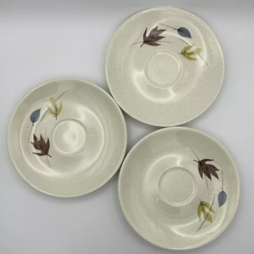 Franciscan Earthenware Autumn Leaves Saucer, 6" Diameter, Vintage, Set of 3