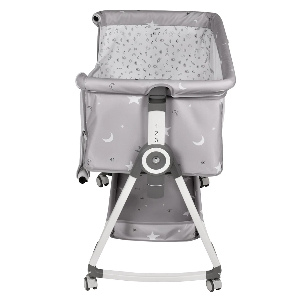 3-in-1 Baby Bassinet Adjustable Height Bedside Crib w/ Net & Storage Basket - image 3 of 4