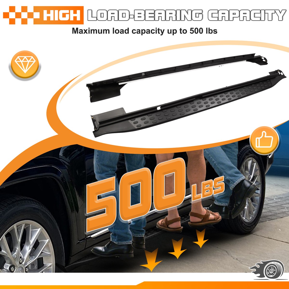 500LBS Running Board Side Step for Jeep Grand Cherokee L 2021-2026