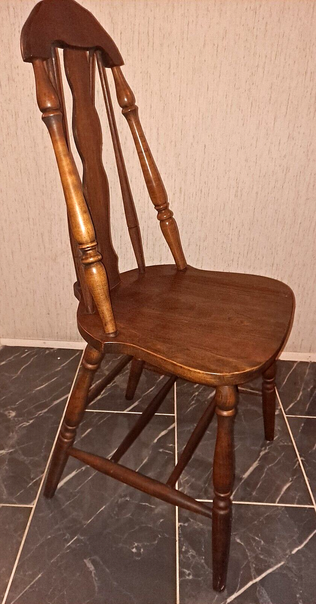 Vintage Amish Tapered Windsor Splat Brace Back Spindle Chair | eBay