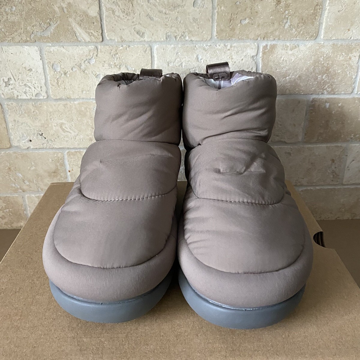 UGG CLASSIC MAXI MINI WALNUT BROWN SLIP ON PUFF ANKLE BOOTS SIZE