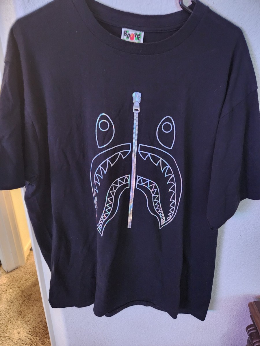 Bape Hologram Outline Shark Tee Size 2XL Black FW19