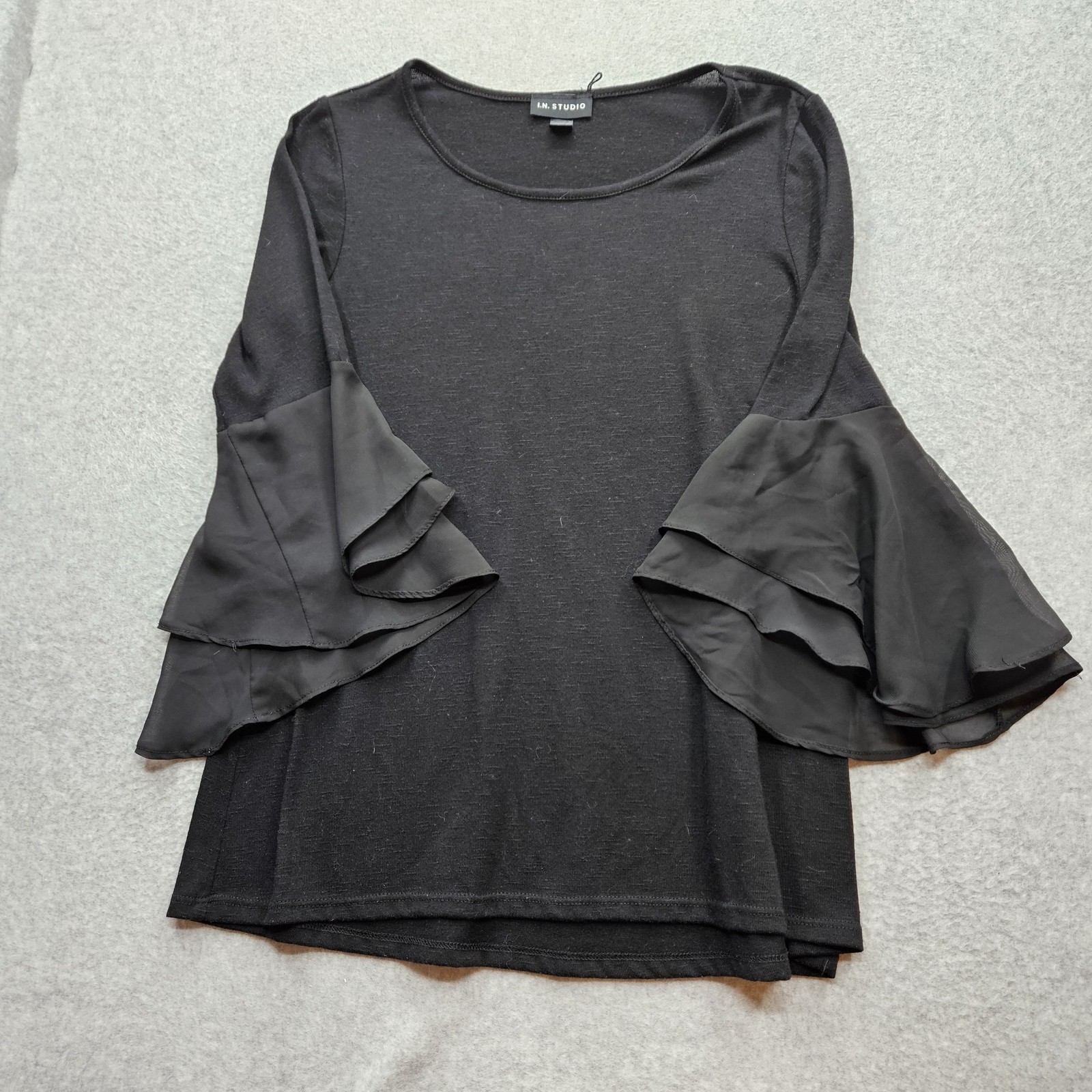 I.N. Studio Women's Medium Black Three-Quarter Butterfly Sleeves