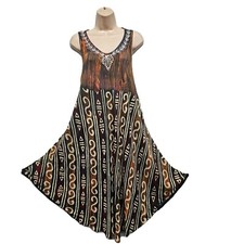 Ladies Tunic Soft Rayon Dress Green Beach Holiday Sleeveless 12 14 16 18 20 22