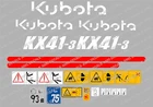 KUBOTA KX41-3 MINI DIGGER COMPLETE DECAL SET WITH SAFETY WARNING SIGNS