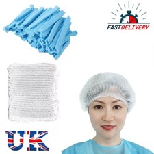 1000 Disposable Caps Hair Net Mob Non Woven Workwear Hat Kitchen Food Catering
