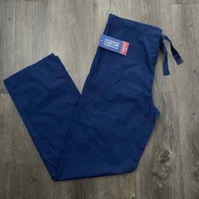 4100 Cherokee Unisex V Neck Drawstring Scrub Pants Navy Blue Size Large Set of 3
