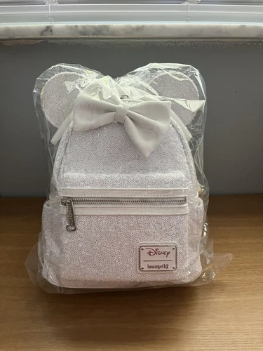 Disney Loungefly Minnie Mouse Sequin Wedding Mini Backpack