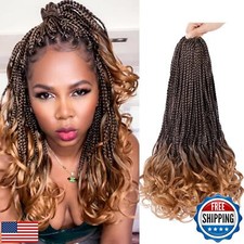 French Curl Crochet Braids 14 Inch 8 Packs Goddess Box Braids Crochet Hair fo