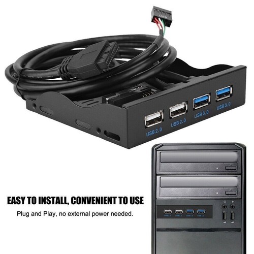 3.5-inch 19PIn T9 Pin High Speed USB3.0+USB2.0 4-Port Floppy Drive Front Panel - Afbeelding 5 van 11