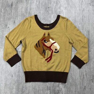 KNITTED DOVE 40S 50S STYLE WESTERN HORSE EMBROIDERED WOMENS CARDIGAN SIZE  XS