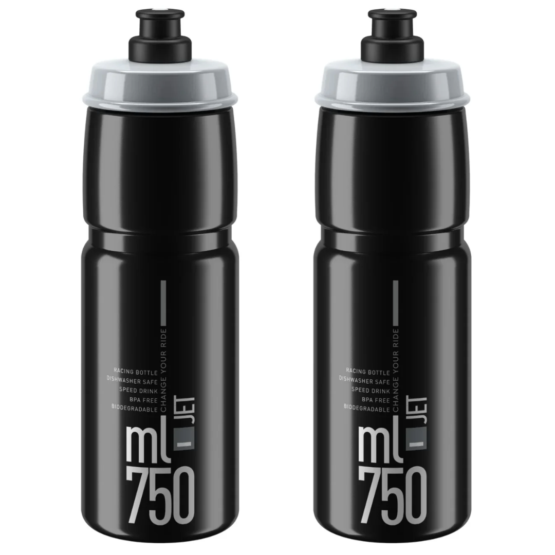 Elite Jet Mountain Bike Cycle Biodegradable MTB Water Bottle - 550ml / Black - Image 3
