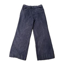 1960s Blue Denim Sailor Jeans Wide Leg Bell Bottom Pants / waist 28