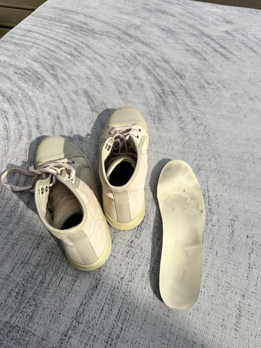 Authentic Gucci High Top Sneakers GG Monogram Canvas Ivory and Gray size 38IT - Picture 11 of 13