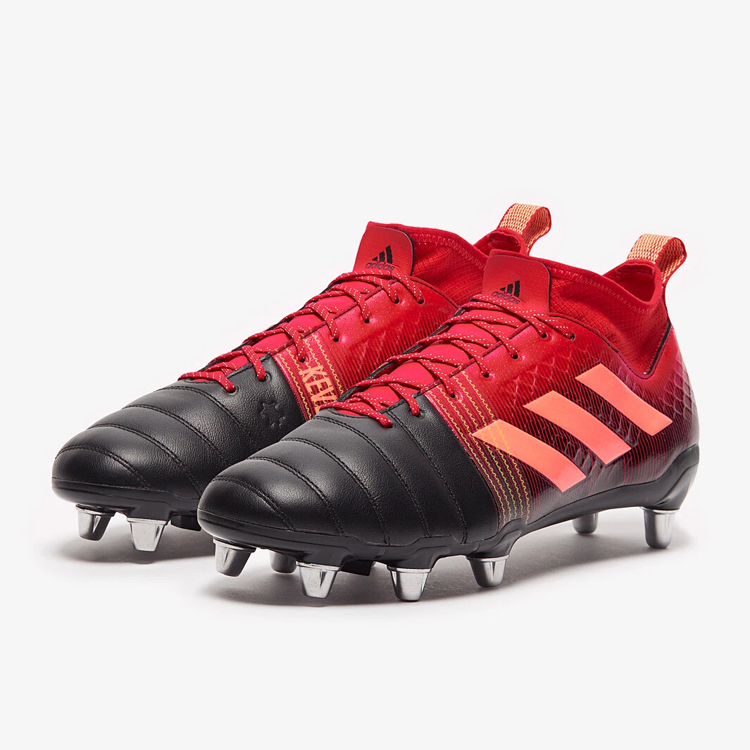 Adidas Kakari x Kevlar 2 Leather SG Rugby Boots / Black Red / BNIB